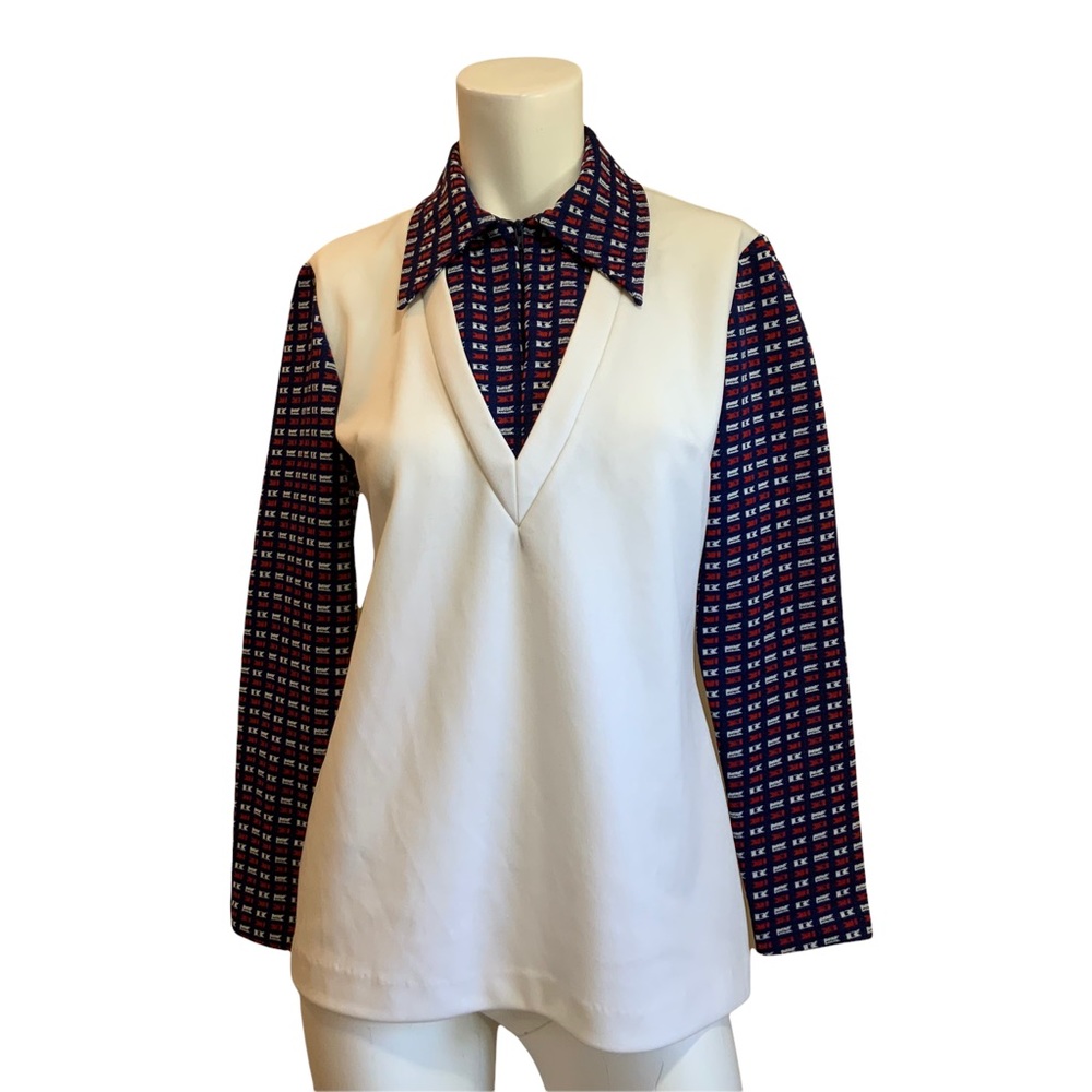 H Bar C California Ranchwear Shirt w/Vest Over-One Piece Vintage 70's sz M
